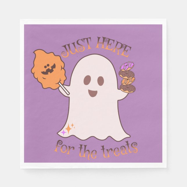 Halloween Treats Ghost and Sweets Party Napkins (Front)