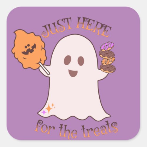Halloween Treats Ghost and Sweets Party   Square Sticker