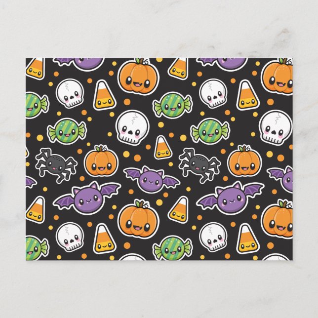 Halloween Treats pattern postcard (Front)