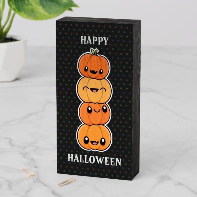 Halloween Treats Pumpkins Wooden Box Sign (In Situ Vertical)