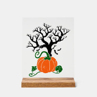 Halloween tree Fall Shirts Halloween Sweatshirt Acrylic Sign