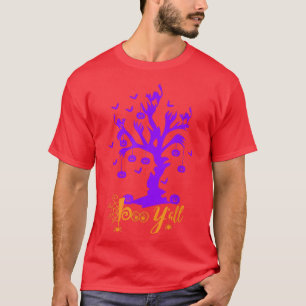 Halloween Tree Spooky Night Boo With Cats and Pump T-Shirt