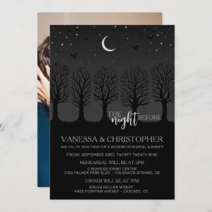 Halloween Trees Night Before Wedding Rehearsal Invitation