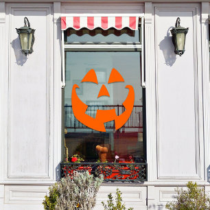 Halloween Trendy Smiling Pumpkin Face Window Decal