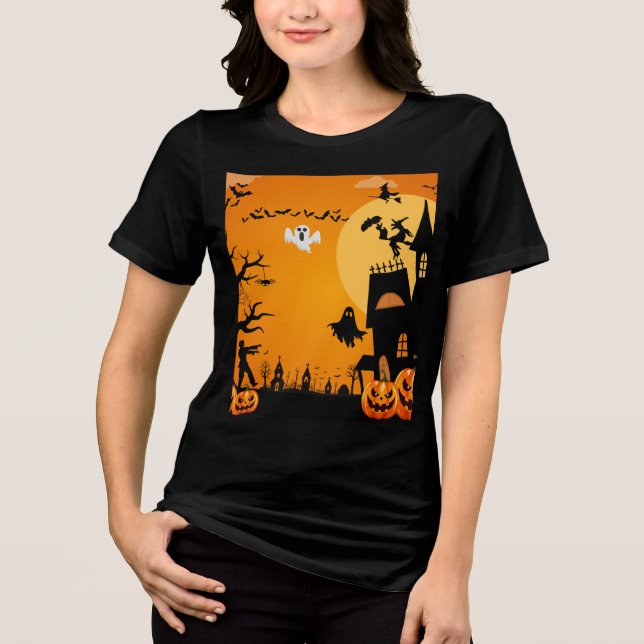 Halloween  Tri-Blend shirt (Front)