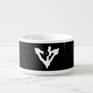 Halloween trick design black white with letters bowl
