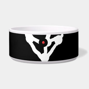 Halloween trick design black white with letters bowl
