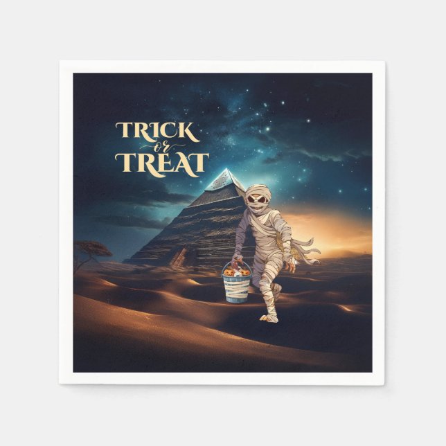 Halloween Trick of Treat Mummy  Napkins (Front)