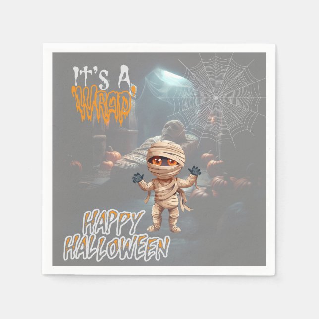 Halloween Trick of Treat Mummy's Lair Napkins (Front)