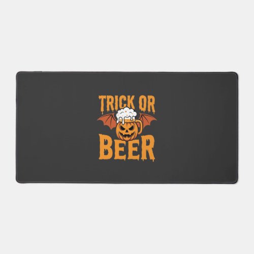 Halloween Trick or Beer Pumpkin Bat Graphic Desk Mat