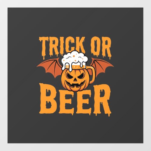 Halloween Trick or Beer Pumpkin Bat Graphic Floor Decals