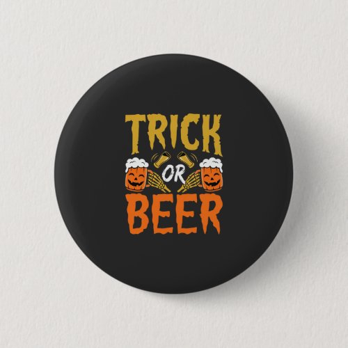 Halloween Trick or Beer Skeleton Hands Button