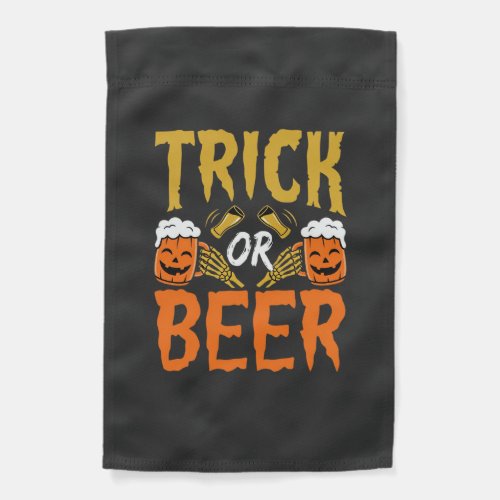 Halloween Trick or Beer Skeleton Hands Garden Flag