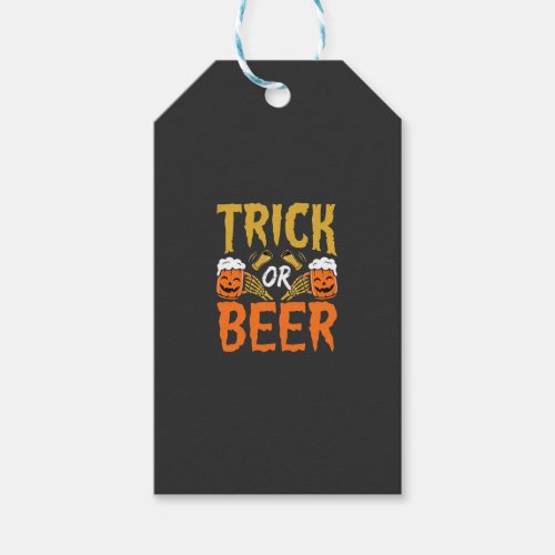 Halloween Trick or Beer Skeleton Hands Gift Tags