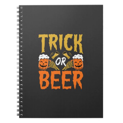 Halloween Trick or Beer Skeleton Hands Notebook