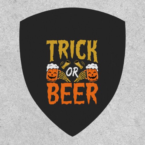 Halloween Trick or Beer Skeleton Hands Patch