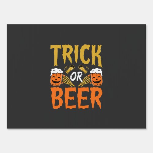 Halloween Trick or Beer Skeleton Hands Sign