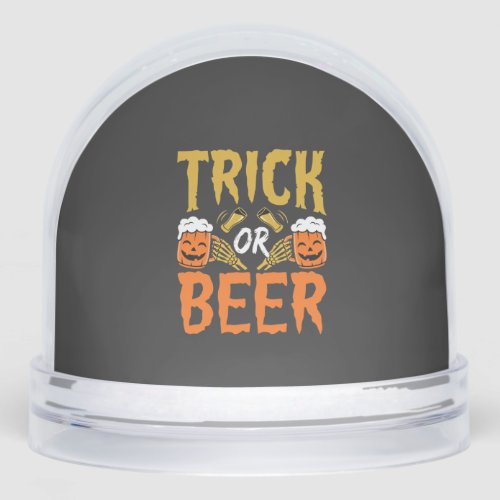 Halloween Trick or Beer Skeleton Hands Snow Globe