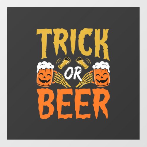 Halloween Trick or Beer Skeleton Hands Window Cling