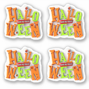 Halloween Trick or Treat, 3D Blocks Effect, Sticker