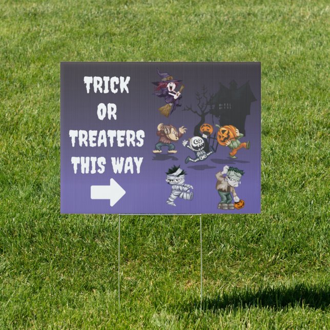 Halloween Trick or Treat Arrow Sign (Insitu)