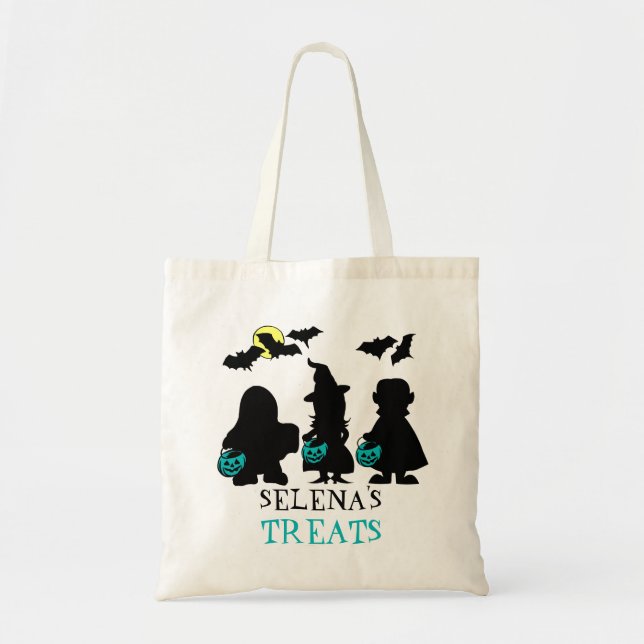 Halloween Trick or Treat Bag with Teal Pumpkins (Front)