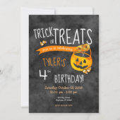 Halloween Trick or Treat Boy or Girl Birthday Invitation (Front)