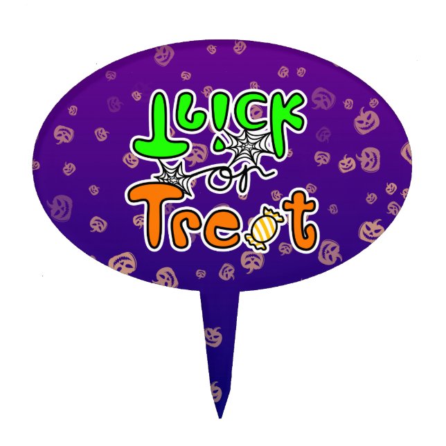 Halloween Trick or Treat Cake Topper (Front)
