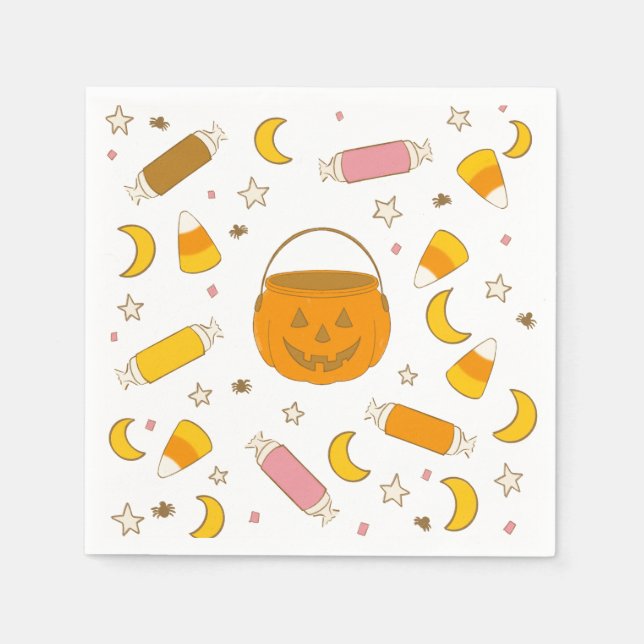 Halloween Trick-or-Treat Candy Party  Napkins (Front)