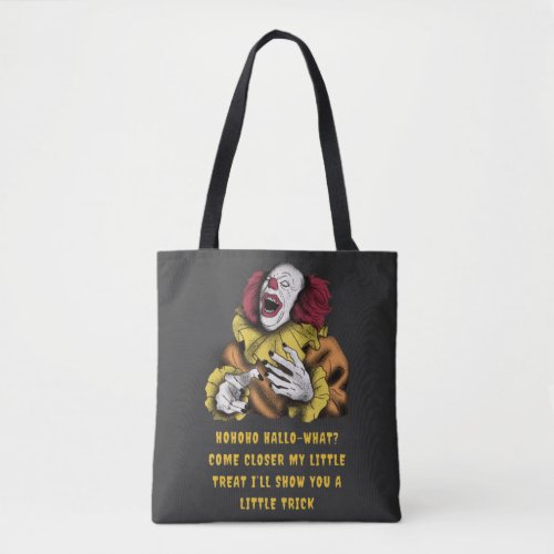 Halloween Trick or Treat Clown Laughing  Yellow  Tote Bag