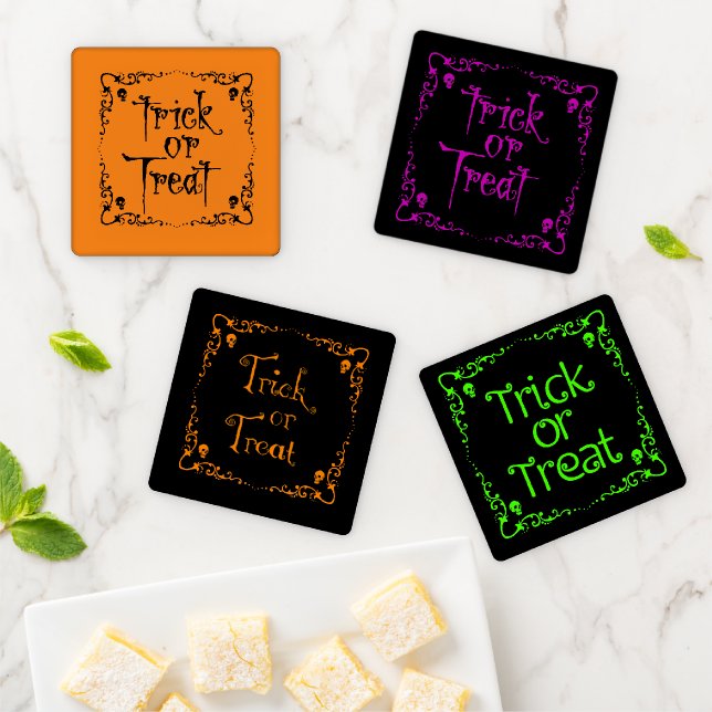 Halloween Trick or Treat  Coaster Set (In Situ)