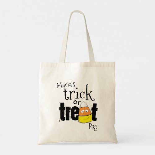 Halloween Trick Or Treat Cute Candy Corn Script Tote Bag