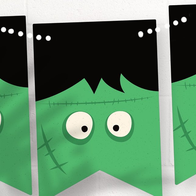 Halloween Trick or Treat Cute Frankenstein Monster Bunting Flags (Creator Uploaded)