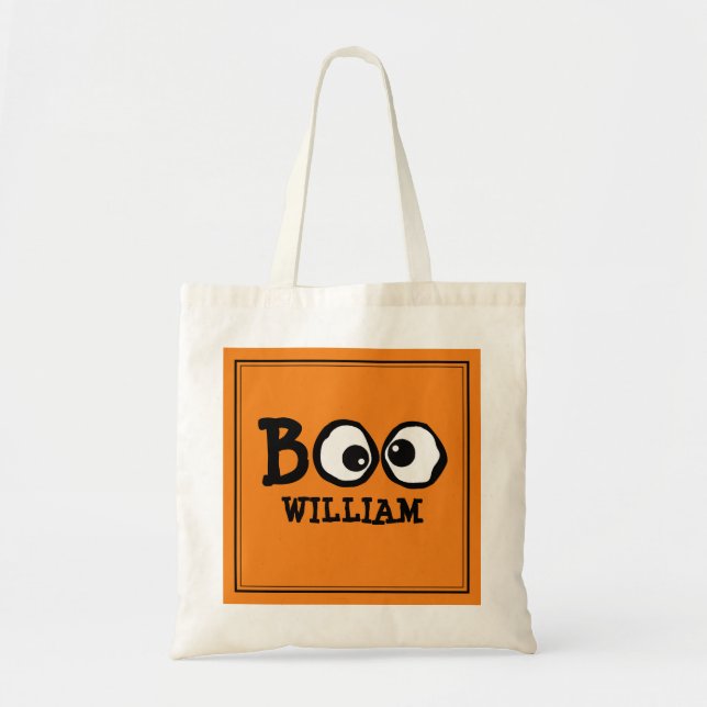 Halloween Trick Or Treat Cute Simple Ghost  Tote Bag (Front)