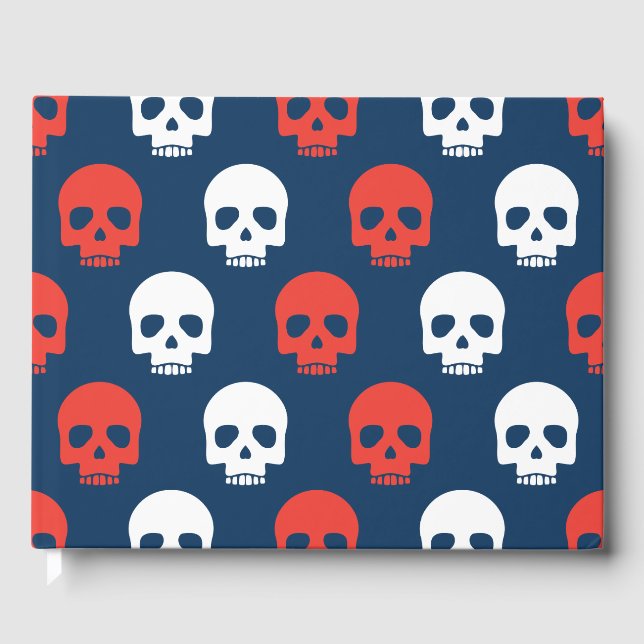Halloween Trick or Treat Cute Skulls. Add Name. Guest Book (Front)