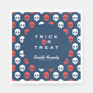 Halloween Trick or Treat Cute Skulls. Paper Napkins