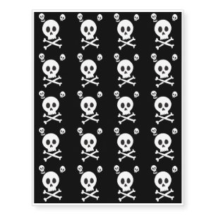 Halloween Trick or Treat Cute Skulls. Temporary Tattoos