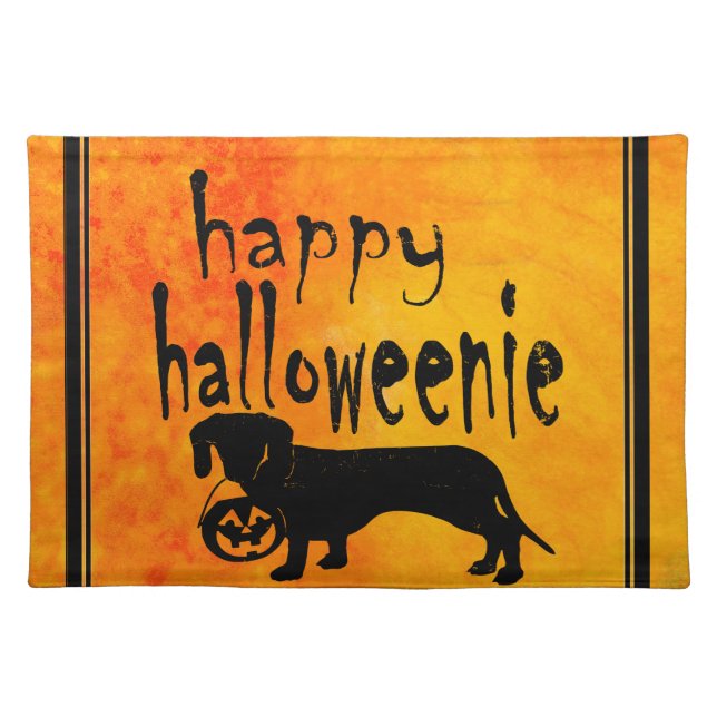 Halloween Trick or Treat Dachshund Placemat (Front)