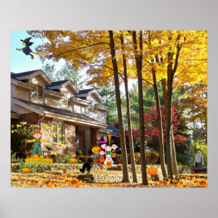 Halloween Trick or Treat Fall Pumpkins Collage Poster