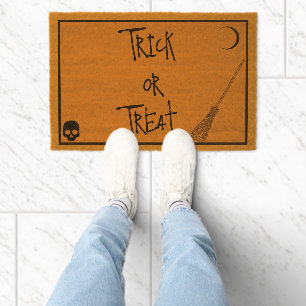 Halloween Trick or Treat  Fiber Doormat