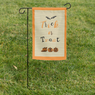 "halloween trick-or-treat garden flag