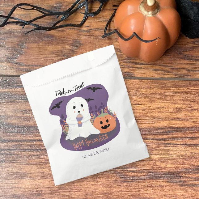 Halloween Trick-or-Treat Ghost Candy Favor Bags (One bag shown .)