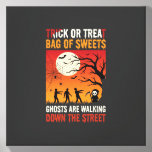 Halloween Trick or Treat Ghosts Walking Street Canvas Photo Tile