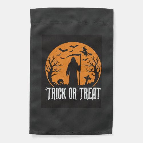 Halloween Trick or Treat Grim Reaper Design_1 Garden Flag