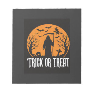 Halloween Trick or Treat Grim Reaper Design_1 Notepad