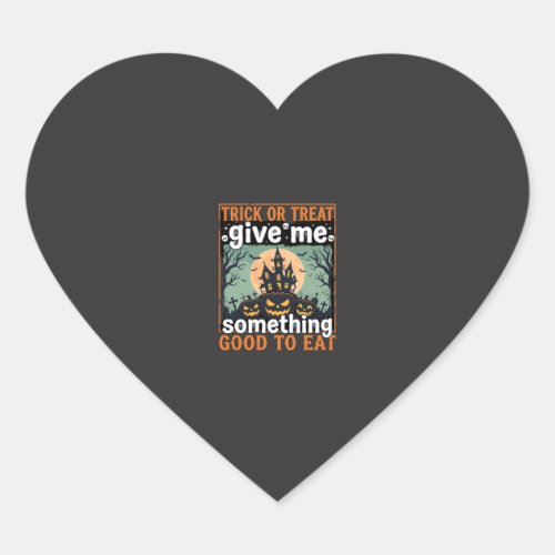 Halloween Trick or Treat Haunted House Pumpkin Heart Sticker