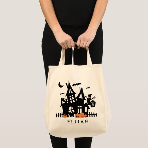 Halloween Trick Or Treat Haunted House  Tote Bag