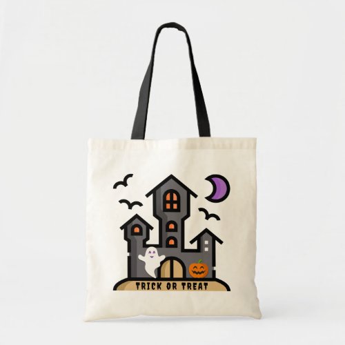 Halloween Trick or Treat Haunted House Tote Bag