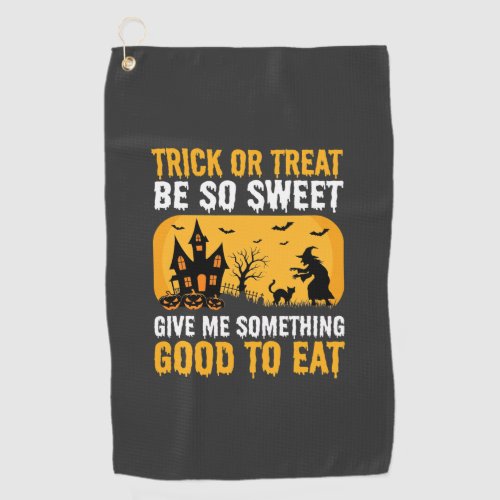 Halloween Trick or Treat Haunted House Witch Golf Towel