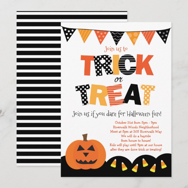 Halloween Trick or Treat Invitation (Front/Back)